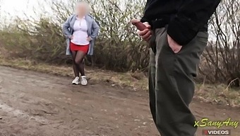 Mature Teen With Big Natural Tits Gets Handjob And Penis Cumshot On Hidden Camera