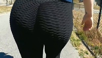Close Up Of A Mature Woman'S Big Butt In Public
