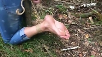 Outdoor Foot Fetish With Amateur Bondage