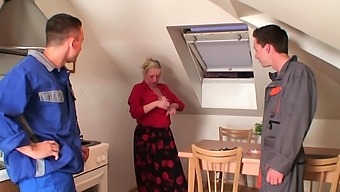 Very Old Granny Spreads Legs For Two Dudes