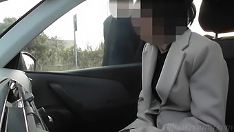 Dogging My Wife In Public Car Parking And Jerks Off An Voyeur After Work - Misscreamy