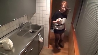 Japanese Chick Enjoys While Getting Fucked In The Kitchen
