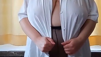 Solo Striptease With Breast Fondling