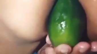 Stepmother Indulges In Anal Play With A Large Cucumber, And Provides Proof Of Her Openness