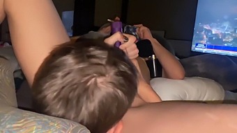 A Purple-Haired Caretaker Introduces A Sex Toy To A Quadruplet Of Bi Ladies
