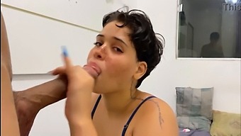 Brazilian Beauty Gives A Deepthroat Blowjob