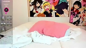 Small-Boobed Asian Teen Strips And Masturbates With Her Toys.
